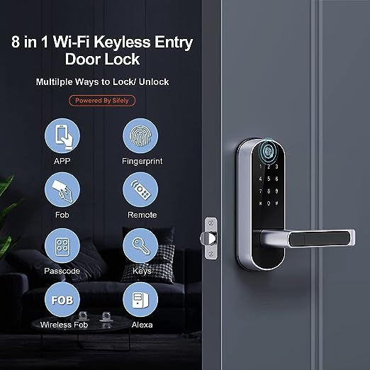 Dermum Smart Lock, Keyless Entry Door Lock, Smart Door Lock, Smart Lock for Front Door, Door Lock with Keypad, Fingerprint Door Lock, Biometric Door Lock, Digital Door Lock with Handle
