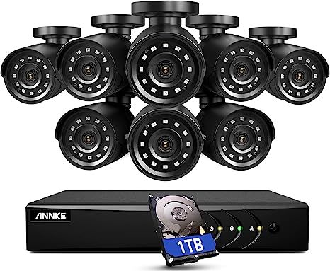 ANNKE 3K Lite Security Camera System Outdoor with AI Human/Vehicle Detection, 8CH H.265+ DVR and 8 x 1920TVL 2MP IP66 Home CCTV Cameras, Smart Playback, Email Alert with Images, 1TB Hard Drive - E200
